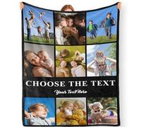 Bemaystar Personalised Blanket with Photo - Custom Picture Blanket Gift for Birthdays, Anniversaries & Family, Soft Flannel Photo Blankets, Unique Gifts with Names, Texts & Memories for Her/Him