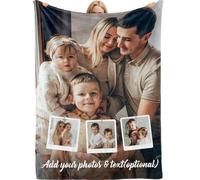 Bemaystar Personalised Blanket with Photo - Gifts for Women Men, Personalised Photo Gifts, Custom Blanket, Photo Collage Blanket, Gifts for Wedding, Birthday, Fathers Day
