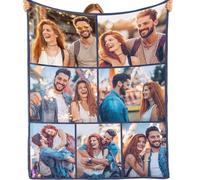 Bemaystar Personalised Blanket with Photo - Personalised Gifts for Women Men, Custom Fleece Blanket Gift for Her/Him, Dad, Mum, Family & Pets | Anniversary, Christmas, Birthday Gifts for Adults Kids