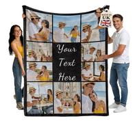 Bemaystar Personalised Blanket with Picture Text - Personalised Gifts, Custom Blanket, Customised Blanket, Gifts for Women Men Friend Kids Pet, Gifts for Birthday Anniversay Mothers Fathers Day Xmas
