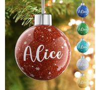 Bemaystar Personalised Christmas Bauble 2024-Personalised Name Spherical Print babys first christmas bauble ball Christmas Tree Decor for Family, Kids, Friends, Pets