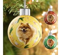 Bemaystar Personalised Christmas Bauble 2024-Personalised Photo Ball Spherical Print Photo Keying Christmas bauble Christmas Tree Decor for Pets,Family, Kids, Friends