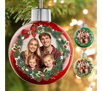 Bemaystar Personalised Christmas Bauble 2024-Personalised Photo Ball Spherical Print Picture Christmas Ornament Bauble Christmas Tree Decor for Family, Kids, Friends, Pets