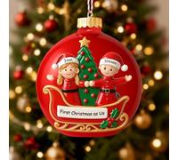 Bemaystar Personalised Couple Christmas Bauble -Solid Resin Bauble Holiday Tree Decoration, Handcraft First Christmas Married 2025, Wedding Keepsake Gifts for Couple Wife Husband