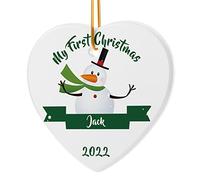Bemaystar - Personalised First Christmas Ornament: Custom Name 2023 Xmas Gifts for Kids - Grand Kids, Boys, Girls, Unique Tree Decorations