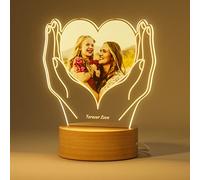 Bemaystar Personalised Lamp with Photo and Heart Neon - Personalised Heart Photo Frame, Valentines Gifts for Her, Personalised Gifts for Women, Gifts for Couple