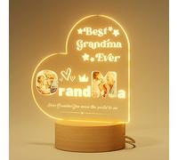 Bemaystar Personalised Mothers Day Gifts for Grandma - Personalised Photo Frame with Night Light, Nanny Granny Gifts from Grandchild, Birthday Gifts for Grandma Nana Nan Nanna