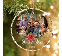 Bemaystar Personalised Photo Christmas Bauble 2025 - Custom Christmas Ornaments, Hanging Acrylic Christmas Tree Decorations, Bauble Gifts Xmas Keepsake for Family, Couple, Children, Pets