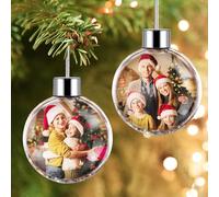 Bemaystar Personalised Photo Christmas Bauble - Custom Double-Sided Picture Ornament 2023, for Trees, Decor, Xmas Gifts for Mom Dad Pets Kids Friends