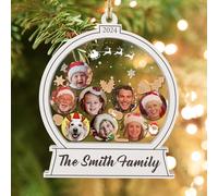 Bemaystar Personalised Photo Cutout Christmas Bauble - Gifts for Christmas, Personalised Bauble, 4D Photo Baubles for Christmas Tree with Text, Christmas Decor, Xmas Gifts for Family Couple Friend