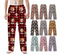 Bemaystar Personalised Pyjamas Pants with 1-3 Photos - Custom Pajama Pants for Men Women, Personalised Gifts for Couples, Birthday Christmas