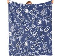 Bemaystar Personalised Throw Blanket for Field Hockey Player, Personalised Father and Son Gifts, Custom Gifts for Birthday, Christmas