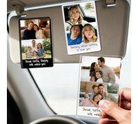 Bemaystar Personalized Car Visor Photo Clip - Custom Car Gifts for Boyfriend, Husband, Dad, Girlfriend, Wife, Mum - Drive Safe Photo Visor Clip, Cutomized Car Accessories - Vertical 2 Photo