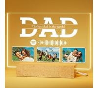 Bemaystar Personalized Father's-Day-Gifts for Dad: Custom Photo Spotify Plaque Night Light,Gifts for Dad from Daughter Son