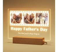 Bemaystar Personalized Gifts for Fathers Day - Custom Night Light with Photo Text, Dad from Daughter Son, Wife Birthday Christmas, Father Grandpa Step