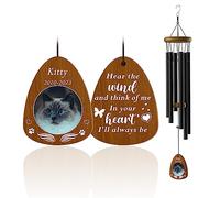 Bemaystar Personalized Pet Memorial Wind Chime Cat Memorial Gifts Memorial Wind Chimes for Loss of Cat, Pet Loss Gifts, Loss of Pet Sympathy Gift, Remembrance Gift in Memory of Dog Cat