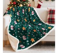 Bemaystar Sherpa Christmas Blanket, Christmas Throw Blanket, Fuzzy Fluffy Soft Cozy Blanket for Couch Bed Sofa, Cozy Reversible Blanket, Gifts for Mom Dad Kids, 50x60 in/127 x 152cm