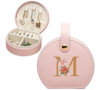 Bemaystar Travel Jewellery Box, Small jewellery box,Initial Jewellery Box,Gifts for Women,Travel gifts, Birthday Gift for Women,Girls,Friends