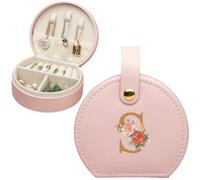 Bemaystar Travel Jewellery Box, Small jewellery box,Initial Jewellery Box,Gifts for Women,Travel gifts, Birthday Gift for Women,Girls,Friends