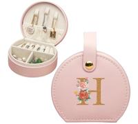 Bemaystar Travel Jewellery Box, Small jewellery box,Initial Jewellery Box,Gifts for Women,Travel gifts, Birthday Gift for Women,Girls,Friends