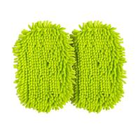Bemece Chenille Mop Cloths for Car Wash Brush, Microfibre Cloths for Cleaning Truck Caravan Van, Scratch Free Strong Absorbent, Green-2 Pieces (Replaceable Cloth)