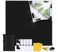 Bemece Portable 100% Blackout Blind, No Drill Blinds Blackout for Windows Fits Any Size Shape, for Bedroom, Nursery, Loft, RV, with Strong adhesive and Velcro-400 * 145