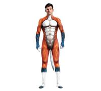 Bemeiren Men's Animal Bodysuit Costume with Big Tail Print Petsuit Spandex Furry Jumpsuit Cosplay Halloween Party, 1029, 3XL