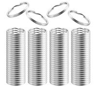 Bememo 100 Pack Key Ring Round Hoop Small Metal Split Rings for Home Keys Organization and Craft Making, Silver (15 mm/ 0.59 inch)