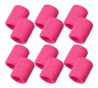 Bememo 12 Pack Wrist Sweatbands Sports Wristbands Tennis Sweatbands for Men and Women Absorbent Cotton Wristband for Working Out, Football, Basketball, Sports(3.15 Inch,Rose Red)