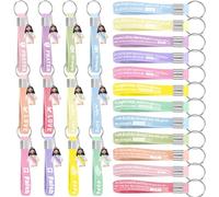 Bememo 24 Pcs Little Jesus Keychain Bulk Christian Bible Verse Keychain Silicone Inspirational Religious Gift for Church Favor(Macaron Color)