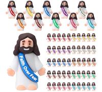 Bememo 25 Pcs Little Jesus Figures Original Design Faith Over Fear Mini Jesus Figures Toys for Hide and Seek Religious Party Favors Easter Stuffers Sunday School Baptism Gifts