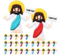 Bememo 25 Pcs Little Jesus Figures Original Design I Saw That Mini Rubber Figures to Hide and Seek for Religious Baptism Party Favors Sunday School Gifts