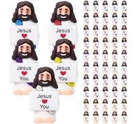 Bememo 50 Pcs Little Jesus Figures Original Design Jesus Loves You Portable Religious Figures for Hide and Seek Sunday School, and Baptism Gifts, Share The Gospel