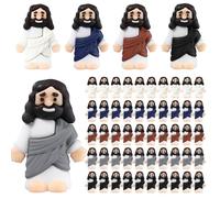 Bememo 50 Pcs Mini Jesus Figures Original Design Jesus Toys Little Figures to Hide and Seek Sunday School Religious Easter Party Favors Gift (Morandi Colors)