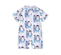 BemeUSWT Baby Boy Swimming Costume Baby Swimsuit 3 6 12 Months 1T 2T 3T Infant Toddler Boys Swimwear Rash Guard Zipper One Piece Short Sleeve Beach Bathing Suits Wetsuit (D-White,2-3T)