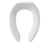 Bemis 000 M1955C-000 1955CT Commercial Heavy Duty Open Front Toilet Seat Will Never Loosen & Reduce Call-Backs, Plastic, White, Elongated