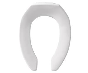 Bemis 000 M1955C-000 1955CT Commercial Heavy Duty Open Front Toilet Seat Will Never Loosen & Reduce Call-Backs, Plastic, White, Elongated