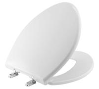 Bemis 1000CP000 Plastic Paramount Elongated Toilet Seat Chrome Hinges, White