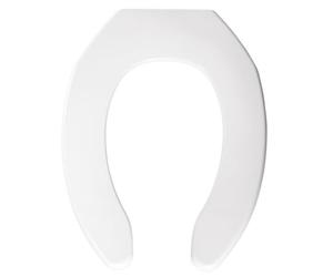 Bemis 1055SSC 000 Plastic Toilet Seat Open Front Less Cover with Self Sustaining Check, White, Elongated-No Slam Hinges