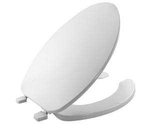 Bemis 175000 Economy Plastic Open Front with Cover Elongated Toilet Seat, White