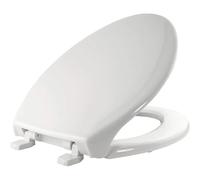 Bemis 1900 000 Commercial Heavy Duty Closed Front Toilet Seat with Cover and Self-Sustaining Hinges, White, Elongated
