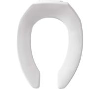 Bemis 1955SSCT 000 Commercial Heavy Duty Open Front Toilet Seat Without Cover Will Never Loosen & Reduce Call-Backs, Elongated, White