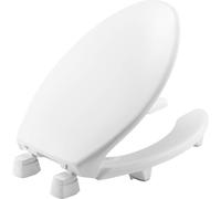 BEMIS 2L215OT 000 Medic-Aid 2"" Lift Raised Open Front Toilet Seat with Cover ELONGATED Long Lasting Solid Plastic White