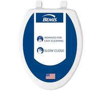 Bemis 7300SLEC 000 Toilet Seat Will Slow Close and Removes Easy for Cleaning, White, 1 Pack Elongated