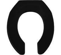 BEMIS 955SSCT 047 Commercial Heavy Duty Open Front Toilet Seat without Cover will Never Loosen & Reduce Call-backs Round Plastic Black