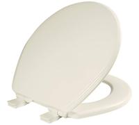 Bemis Ashland Modern Wood Toilet Seat with Decorative Edge Slow Close Secure Hinges Round Biscuit