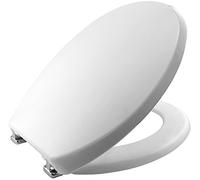 BEMIS Buxton ECO Ultra-Fix White Thermoplastic Toilet Seat with Adjustable Chrome Hinges - Non-Slip, Easy to Clean, Quick Installation