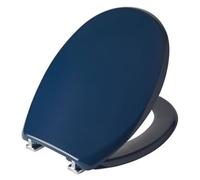 BEMIS Buxton Ultra-Fix Thermoplastic Indigo Blue Toilet Seat. WC Seat That Will Not Loosen and Fits Most Toilets | Adjustable Chrome Hinges | Thermoplastic | Easy Installation