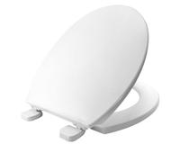 BEMIS Chester Thermoplastic White Toilet Seat. Non Slip Toilet Seat with Universal Adjustable Plastic Hinges. Recyclable, Easy to Clean & Quick Installation, White