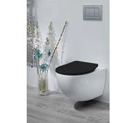 BEMIS Click&Clean® Slim Soft Close Toilet Seat - Matt Black | Top Fixing Black Toilet Seat, with Quick Release Click & Clean Technology | Steel Hinges | Universal | Slim Design